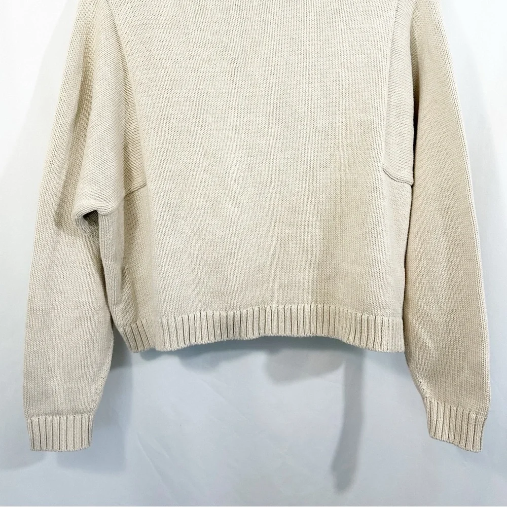 Madewell Rolled Neck Pullover Knit Sweater in Oatmeal Neutral - Picture 5 of 11